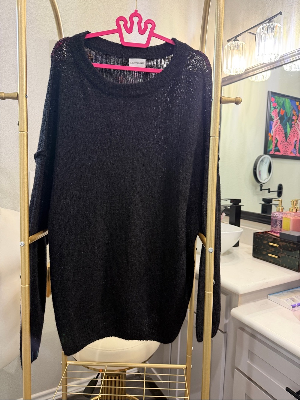 Classic Lightweight Black Crewneck Sweater